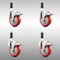 Service Caster 4 Inch 316SS Red Poly Swivel 3/4 Inch Expanding Stem Caster Set Lock Brake SCC-SS316TTLEX20S414-PPUB-RED-34-4 - alternate 1